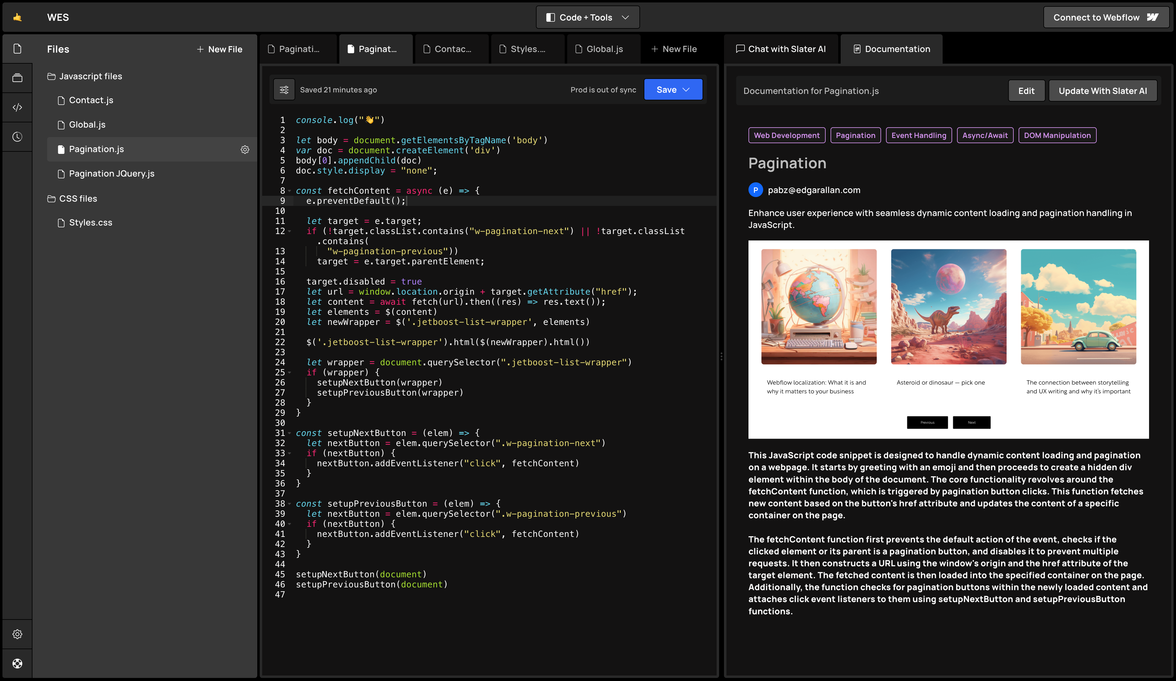 Slater is an modern coding environment with an inbuilt AI tool. Get custom code quickly with no character limits. Sign up today!